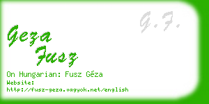 geza fusz business card