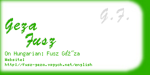 geza fusz business card